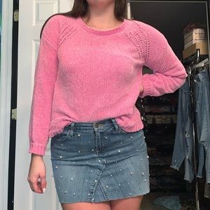 Pink Chenille Sweater